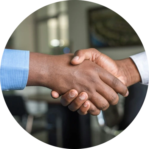 Two partners shaking hands